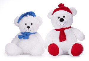 12 13cm Winter Bear with Scarf Size