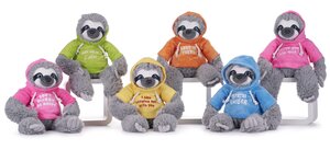 25cm Sitting Sloth Bright Hoody
