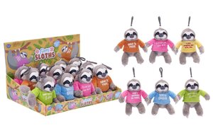 12cm Sloth with Jumper Bag Clips